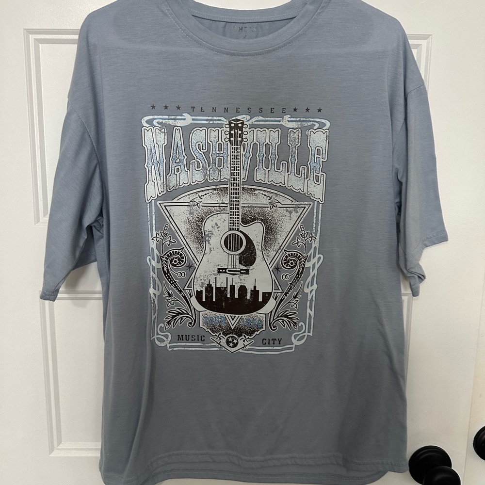 Nashville Graphic Tee - Light Blue Shirt